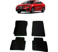 Ковры в салон автомобиля Eva Smart kia сerato iv 2018 - эва сота коричневые c красной окантовкой 2772-A6A7-S