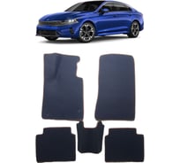 Ковры в салон автомобиля Eva Smart kia k5 2020 - эва сота чёрные c коричневой окантовкой 3245-B5A6-S