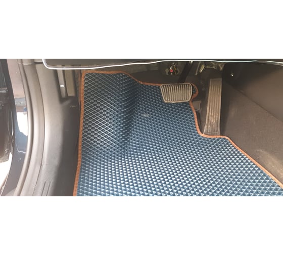 Ковры в салон автомобиля Eva Smart kia k5 2020 - эва сота чёрные c коричневой окантовкой 3245-B5A6-S