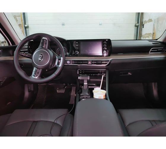 Ковры в салон автомобиля Eva Smart kia k5 вариант макси 3d 2020 - эва сота коричневые c бежевой окантовкой 3382-A6A1-S