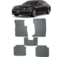 Ковры в салон автомобиля Eva Smart kia k900 ii 2018 - эва сота чёрные c коричневой окантовкой 3610-B5A6-S