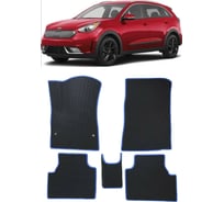 Ковры в салон автомобиля Eva Smart kia niro i 2016 - 2019 эва сота бежевые c коричневой окантовкой 3921-A1A6-S