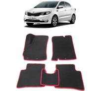 Ковры в салон автомобиля Eva Smart kia rio iii 2011 - 2017 эва сота коричневые c бежевой окантовкой 1364-A6A1-S