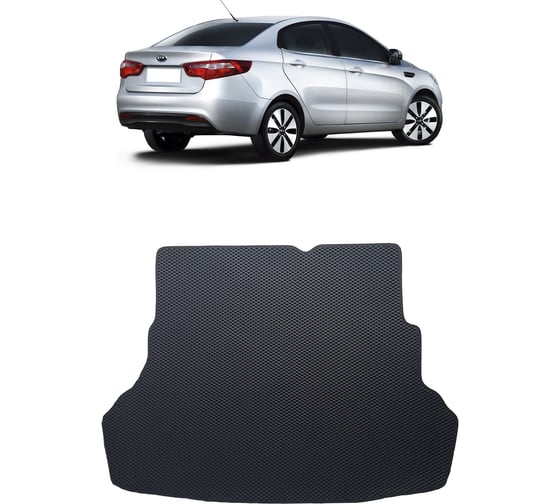 Ковры в салон автомобиля Eva Smart kia rio iii вариант макси 3d 2011 - 2017 эва сота бежевые c серой окантовкой 2909-A1B1-S