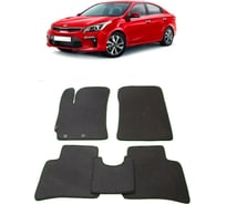 Ковры в салон автомобиля Eva Smart kia rio iv 2017 - эва сота коричневые c серой окантовкой 2468-A6B1-S