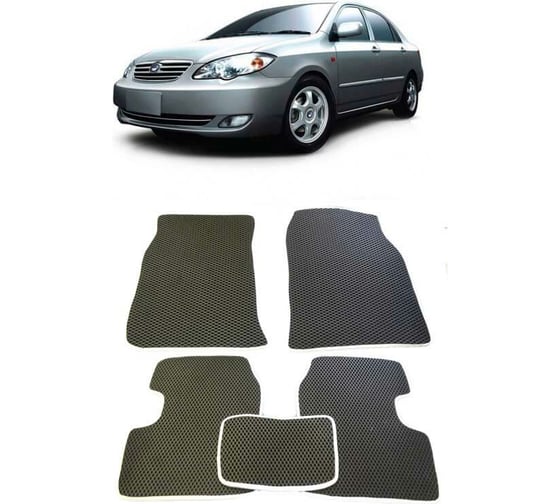 Ковры в салон автомобиля Eva Smart byd f3 2005 - эва сота серые c серой окантовкой 1088-B1B1-S 1