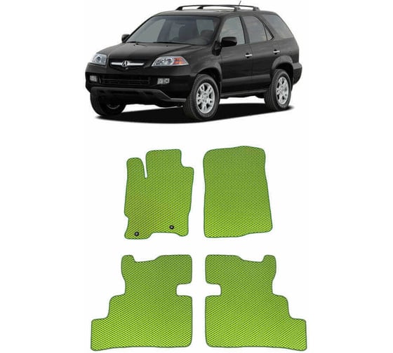 Ковры в салон автомобиля Eva Smart acura rdx i 2006 - 2009 эва сота чёрные c серой окантовкой 1001-B5B1-S 1