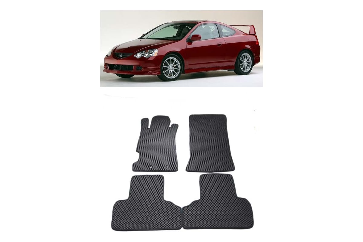 Ковры в салон автомобиля Eva Smart acura rsx купе 2001 - 2005 эва сота  коричневые c серой окантовкой 2183-A6B1-S - заказать в интернет-магазине:  цена, описание, отзывы.