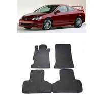 Ковры в салон автомобиля Eva Smart acura rsx купе 2001 - 2005 эва сота коричневые c красной окантовкой 2183-A6A7-S