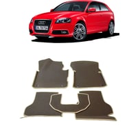 Ковры в салон автомобиля Eva Smart audi a3 (8p) кабриолет рестайлинг вариант макси 3d 2008 - 2013 эва сота чёрные c бежевой окантовкой 2600-B5A1-S