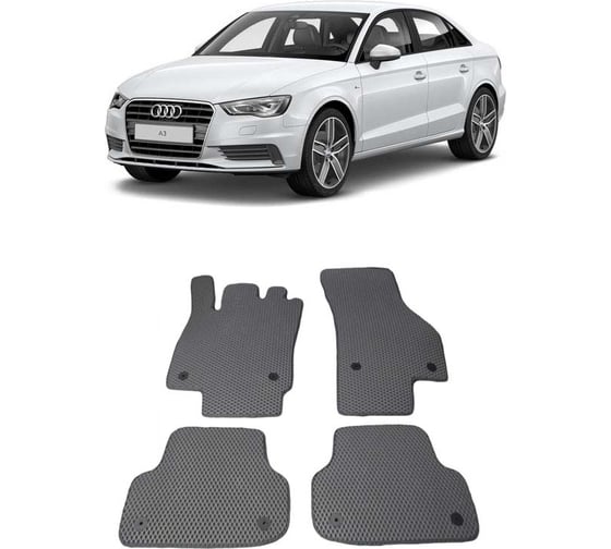 Ковры в салон автомобиля Eva Smart audi a3 8v 2012 - эва сота серые c красной окантовкой 2140-B1A7-S 1