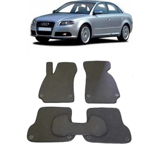 Ковры в салон автомобиля Eva Smart audi a4 (b6, b7) 2001 - 2007 эва сота бежевые c серой окантовкой 1010-A1B1-S 1