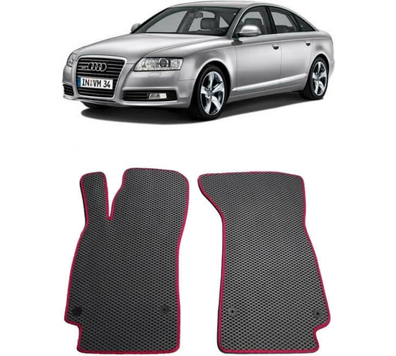 Ковры в салон автомобиля Eva Smart audi a6 (c6, 4f) 2004 - 2011 эва сота чёрные c серой окантовкой 1016-B5B1-S