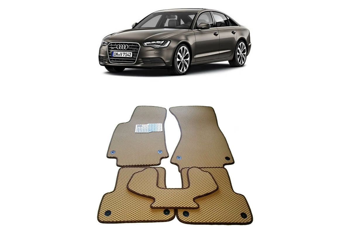 Ковры в салон автомобиля Eva Smart audi a6 (c7) 2011 - 2018 эва сота чёрные  c бежевой окантовкой 1019-B5A1-S - заказать в интернет-магазине: цена,  описание, отзывы.