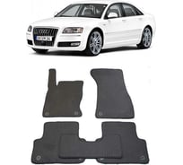 Ковры в салон автомобиля Eva Smart audi a8 (d3, 4e) 2002 - 2010 эва сота коричневые c красной окантовкой 1022-A6A7-S
