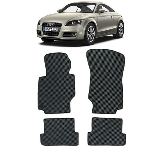 Ковры в салон автомобиля Eva Smart audi tt ii (8j) 2006 - 2014 эва сота серые c коричневой окантовкой 2996-B1A6-S 1