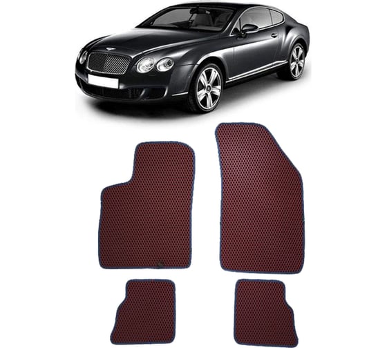 Ковры в салон автомобиля Eva Smart bentley continental gt i купе 2003 - 2011 эва сота бежевые c коричневой окантовкой 3337-A1A6-S 1