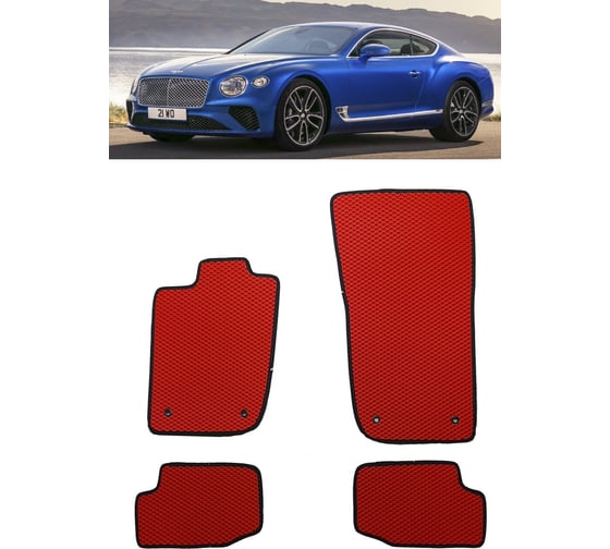 Ковры в салон автомобиля Eva Smart bentley continental gt iii купе 2017 - эва сота коричневые c серой окантовкой 3198-A6B1-S 1