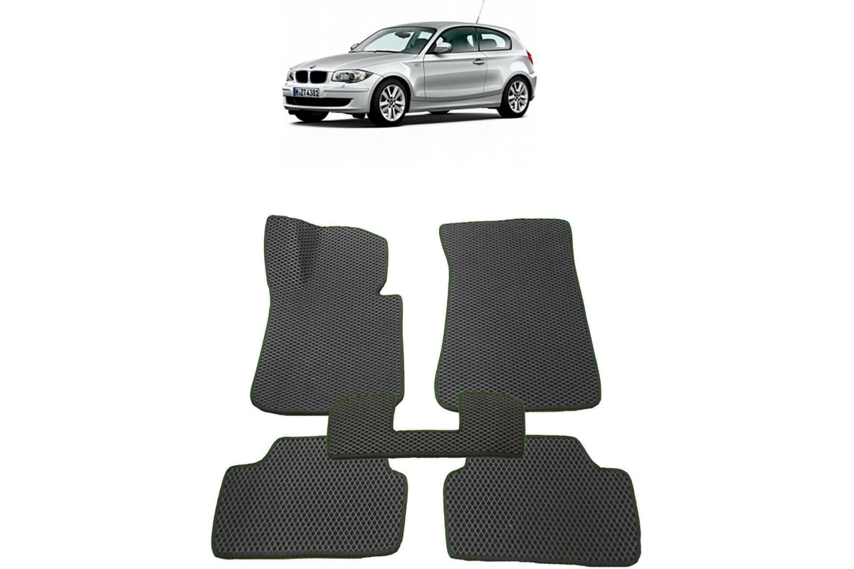 Ковры в салон автомобиля Eva Smart bmw 1 (e87) 2004 - 2011 эва сота  коричневые c черной окантовкой 1034-A6B5-S - заказать в интернет-магазине:  цена, описание, отзывы.