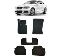 Ковры в салон автомобиля Eva Smart bmw 1 (e88) 2004 - 2011 эва сота чёрные c красной окантовкой 2590-B5A7-S