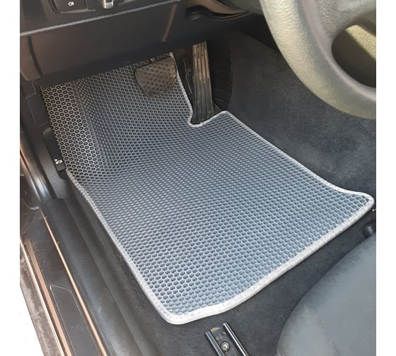 Ковры в салон автомобиля Eva Smart bmw 1 (f20) 2011 - 2019 эва сота чёрные c коричневой окантовкой 1035-B5A6-S