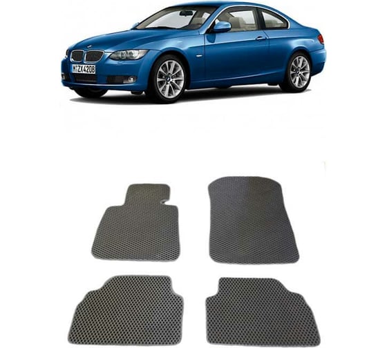 Ковры в салон автомобиля Eva Smart bmw 3 (е92) купе 2005 - 2012 эва сота бежевые c коричневой окантовкой 1045-A1A6-S 1