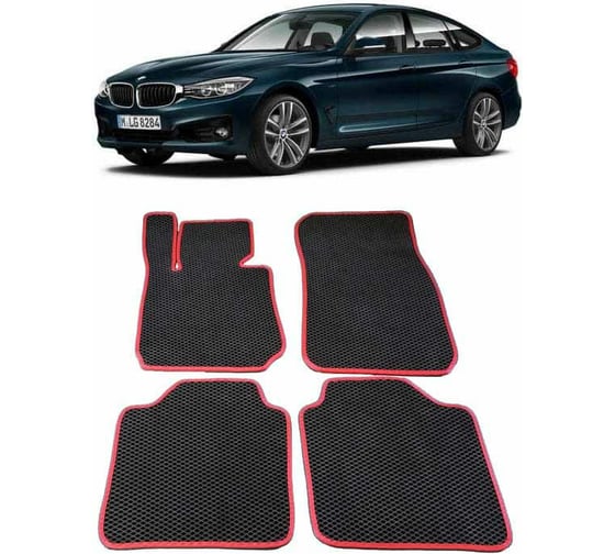 Ковры в салон автомобиля Eva Smart bmw 3 (f34) gt 2013 - эва сота чёрные c серой окантовкой 1047-B5B1-S 1