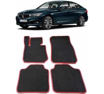 Ковры в салон автомобиля Eva Smart bmw 3 (f34) gt 2013 - эва сота серые c синей окантовкой 1047-B1B2-S