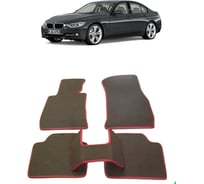 Ковры в салон автомобиля Eva Smart bmw 3 (f30, f31) 2012 - эва сота коричневые c синей окантовкой 1049-A6B2-S