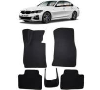 Ковры в салон автомобиля Eva Smart bmw 3 (g20) 2018 - эва сота чёрные c красной окантовкой 3006-B5A7-S