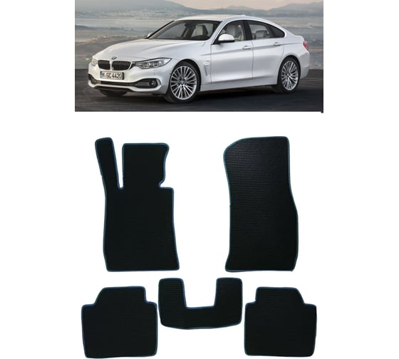 Ковры в салон автомобиля Eva Smart bmw 4 (f36) gran coupe лифтбек 2013 - 2020 эва сота серые c красной окантовкой 3455-B1A7-S 1