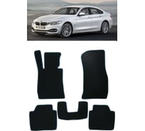 Ковры в салон автомобиля Eva Smart bmw 4 (f36) gran coupe лифтбек 2013 - 2020 эва сота коричневые c красной окантовкой 3455-A6A7-S