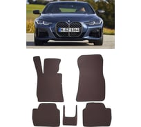 Ковры в салон автомобиля Eva Smart bmw 4 (g22) 2020 - эва сота серые c черной окантовкой 3302-B1B5-S