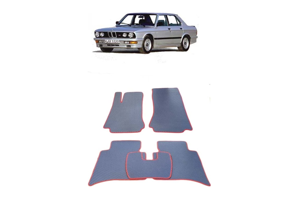 Ковры в салон автомобиля Eva Smart bmw 5 (е28) 1981 - 1987 эва сота чёрные  c серой окантовкой 1052-B5B1-S - заказать в интернет-магазине: цена,  описание, отзывов - 2.