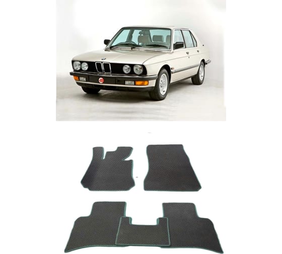 Ковры в салон автомобиля Eva Smart bmw 5 (е28) 1981 - 1987 эва сота чёрные c бежевой окантовкой 1052-B5A1-S 1