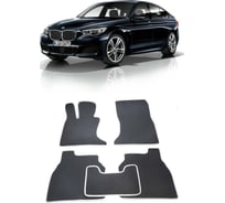 Ковры в салон автомобиля Eva Smart bmw 5 (f07) gt 2009 - 2017 эва сота коричневые c синей окантовкой 1057-A6B2-S