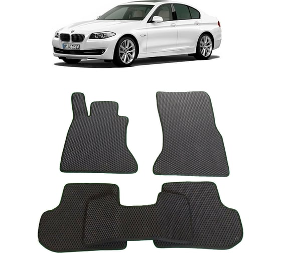 Ковры в салон автомобиля Eva Smart bmw 5 (f10) 2009 - 2017 эва сота бежевые c серой окантовкой 1059-A1B1-S 1
