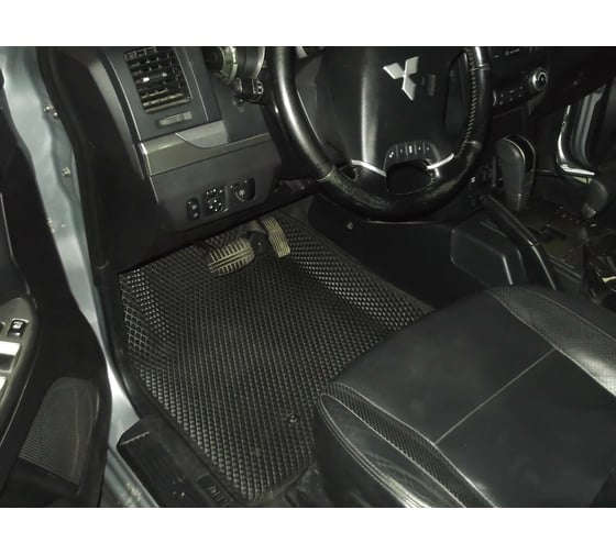 Ковры в салон автомобиля Eva Smart mitsubishi pajero (montero) iv вариант макси 3d 2006 - эва сота коричневые c коричневой окантовкой 2519-A6A6-S