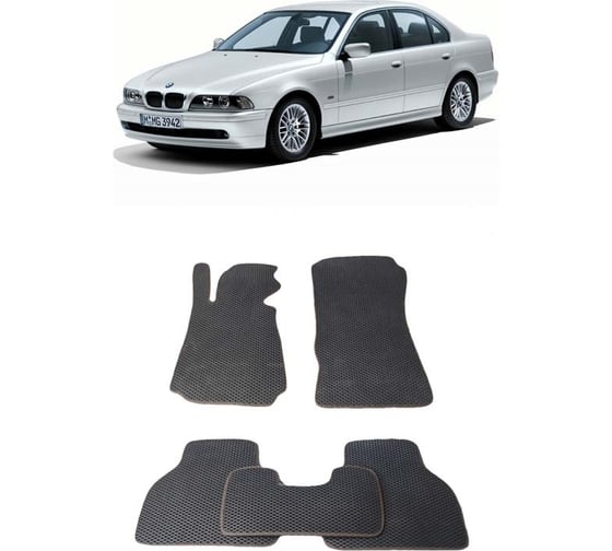 Ковры в салон автомобиля Eva Smart bmw 7 (е38) 1994 - 2001 эва сота коричневые c бежевой окантовкой 1067-A6A1-S 1