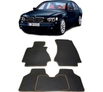 Ковры в салон автомобиля Eva Smart bmw 7 (е65) long 2001 - 2008 эва сота чёрные c бежевой окантовкой 1068-B5A1-S