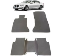 Ковры в салон автомобиля Eva Smart bmw 7 (f01) 2012 - 2015 эва сота серые c коричневой окантовкой 1070-B1A6-S