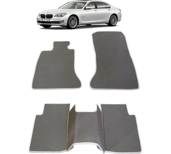 Ковры в салон автомобиля Eva Smart bmw 7 (f01) 4wd 2012 - 2015 эва сота чёрные c красной окантовкой 1071-B5A7-S 1