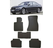 Ковры в салон автомобиля Eva Smart bmw 7 (g12) 2015 - эва сота чёрные c красной окантовкой 3617-B5A7-S