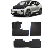 Ковры в салон автомобиля Eva Smart bmw i3 2013 - 2020 эва сота бежевые c красной окантовкой 3501-A1A7-S