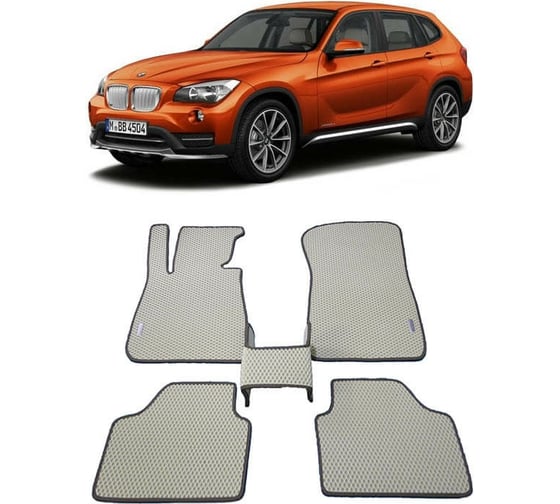 Ковры в салон автомобиля Eva Smart bmw х1 (е84) 2009 - 2015 эва сота чёрные c красной окантовкой 1072-B5A7-S 1