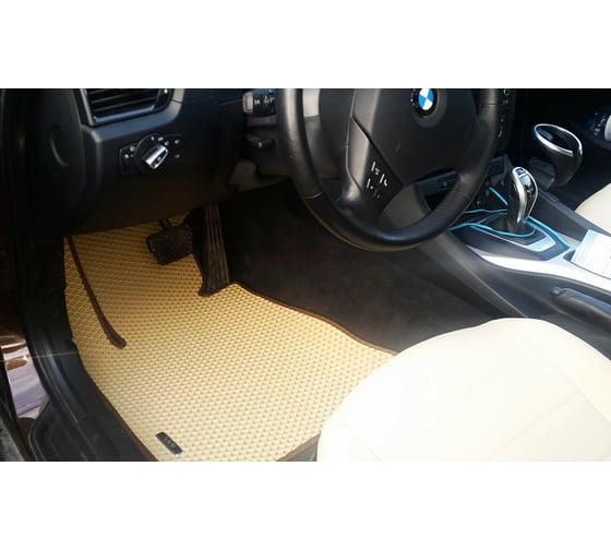 Ковры в салон автомобиля Eva Smart bmw х1 (е84) 2009 - 2015 эва сота коричневые c бежевой окантовкой 1072-A6A1-S