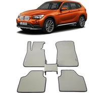 Ковры в салон автомобиля Eva Smart bmw х1 (е84) 2009 - 2015 эва сота бежевые c коричневой окантовкой 1072-A1A6-S