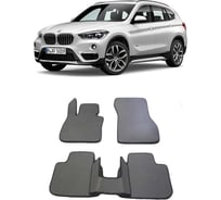 Ковры в салон автомобиля Eva Smart bmw х1 (f48) 2015 - эва сота коричневые c серой окантовкой 2371-A6B1-S