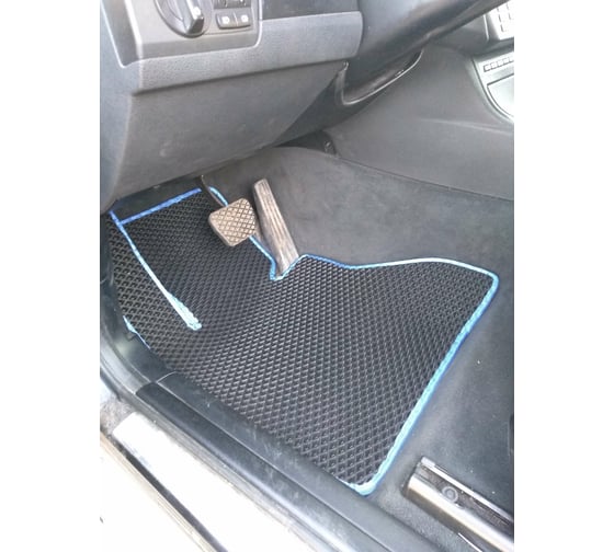 Ковры в салон автомобиля Eva Smart bmw х3 (e83) 2004 - 2010 эва сота чёрные c коричневой окантовкой 1074-B5A6-S
