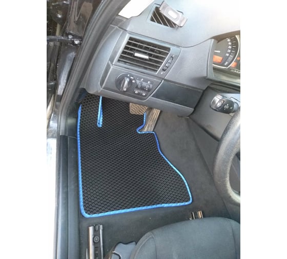 Ковры в салон автомобиля Eva Smart bmw х3 (e83) 2004 - 2010 эва сота серые c коричневой окантовкой 1074-B1A6-S